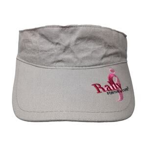 Rally For The Cure Strapback Sun Visor Cap Gray One Size Adjustable Barker Gear